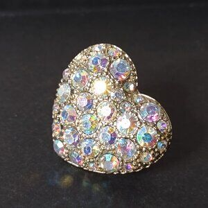 Size 8 Large Heavy Heart Ring